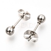 304 Stainless Steel Ball Stud Earrings EJEW-C501-10B-7