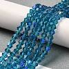 Transparent Electroplate Glass Beads Strands EGLA-A039-T3mm-L01-4