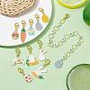 11 Style Easter Theme Acrylic Beaded Knitting Row Counter Chains & Locking Stitch Markers Kits HJEW-JM01432-3