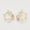 Brass Cubic Zirconia Pendants KK-T050-04G-03-NF-2