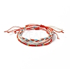 3Pcs 3 Style Plastic Braided Bead Bracelets Set BJEW-B065-08A-1