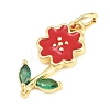 Brass Micro Pave Cubic Zirconia Pendants KK-F938-29G-01D-2