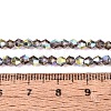 AB Color Plated Transparent Glass Beads Strands GLAA-G127-01-01J-2