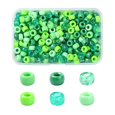 480Pcs 6 Colors Opaque & Transparent Plastic Beads KY-YW0001-75B-1