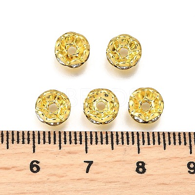 Brass Grade A Crystal Rhinestone Spacer Beads RB-A006-7MM-G-1