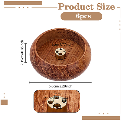 Round Wood Incense Burners Holder AJEW-WH0696-817B-1