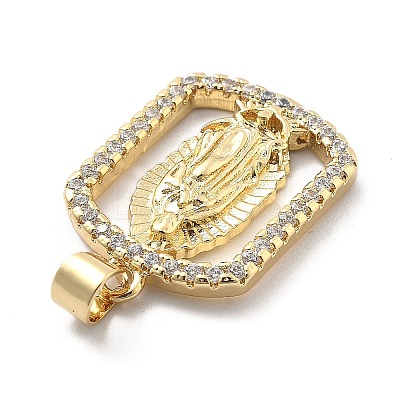 Rack Plating Brass with Cubic Zirconia Pendants KK-Q017-06E-G-1