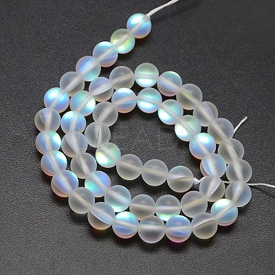 Synthetic Moonstone Beads Strands G-F142-6mm-01-1