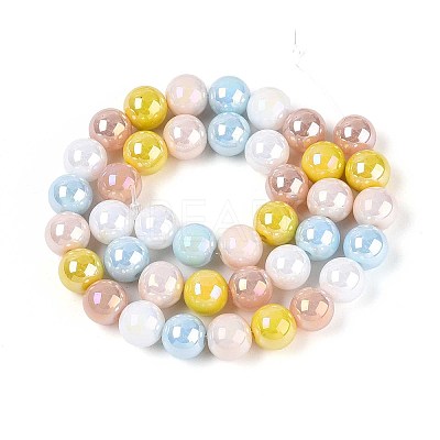 Electroplate Glass Beads Strands EGLA-N019-10mm-02-1
