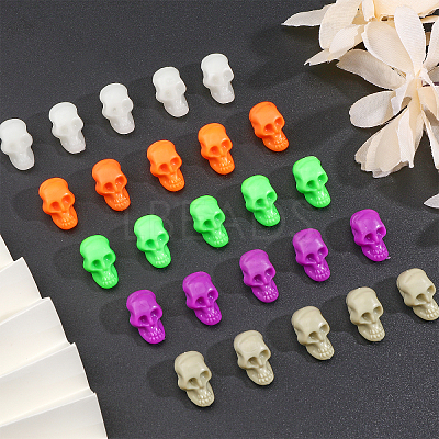 120Pcs 6 Colors Halloween Plastic Beads KY-CA0001-46-1