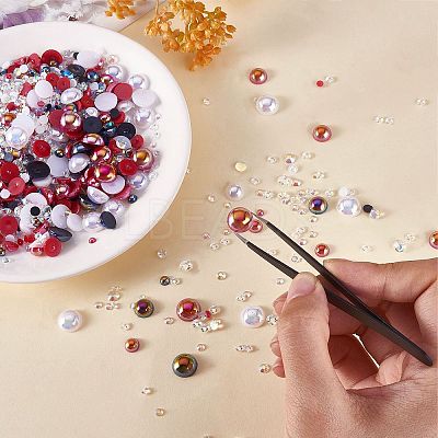 60g Resin patch multi size mixed pearl patch DIY jewelry accessories(2 bags) JX586G-1
