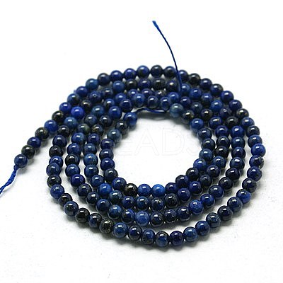 Natural Lapis Lazuli Beads Strands G-J001I-3mm-1