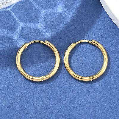 Ion Plating(IP) 304 Stainless Steel Huggie Hoop Earrings EJEW-F111A-19mm-G-1