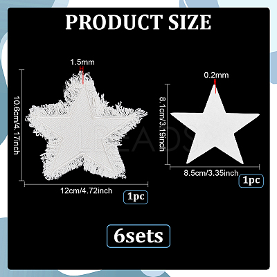 6Bags Polyester Blank Embroidery Sew on Cloth Patches PATC-PH0001-86D-1