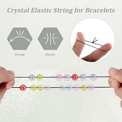 2Rolls 2 Colors Round Crystal Elastic Stretch Thread EW-PA0001-01B-1