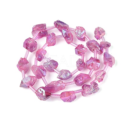 Dyed Electroplate Raw Rough Natural Amethyst Beads Strands G-Q610-05E-1