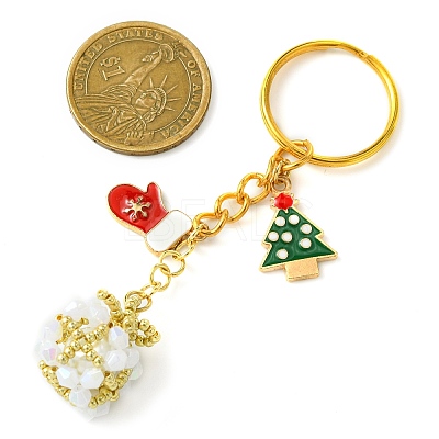 Christmas Woven Glass Keychains KEYC-MZ00017-02-1