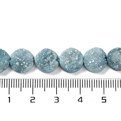 Electroplated Natural Druzy Agate Beads Strands G-M433-01I-1