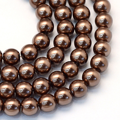Baking Paint Pearlized Glass Pearl Round Bead Strands HY-Q003-6mm-52-1