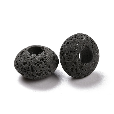 Natural Lava Rock European Beads GGDA007-4A-1