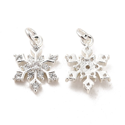 Rack Plating Brass Micro Pave Cubic Zirconia Charms KK-E081-15S-1