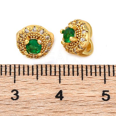 Brass Micro Pave Cubic Zirconia Clasps KK-Z089-08G-1