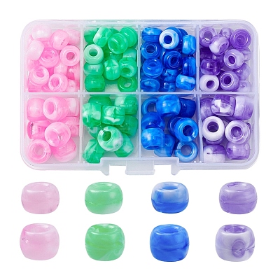 8 Style Acrylic European Beads MACR-YW0001-59A-1