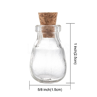 Oval Glass Bottle for Bead Containers X1-AJEW-R045-09-1