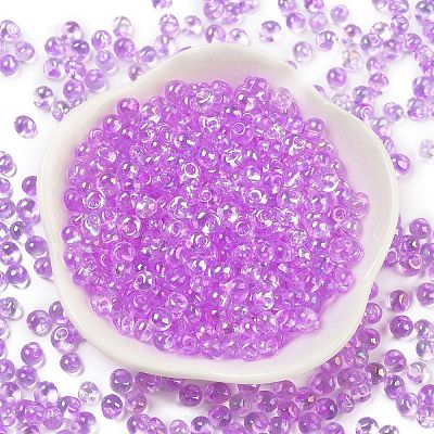 6/0 Inside Colours Fringe Glass Seed Beads SEED-A034-03B-1
