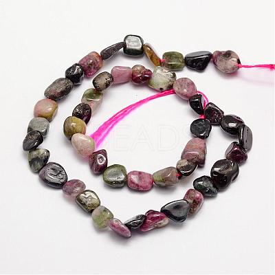 Natural Multicolor Tourmaline Bead Strands G-L459-09-1