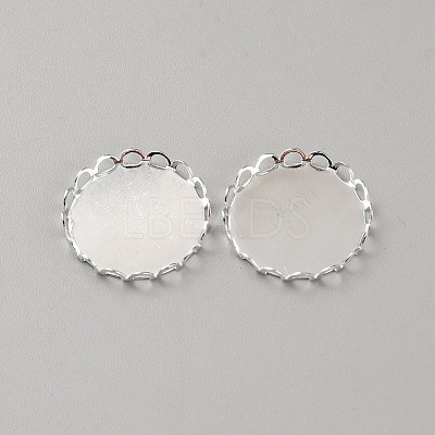 Brass Tray Settings for Cabochons KK-WH0030-17S-1