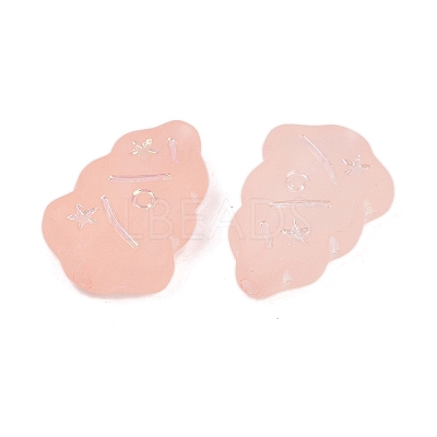 Frosted Transparent Acrylic Beads OACR-P029-04B-03-1