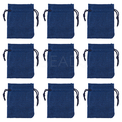 20Pcs Rectangle Polyester Imitation Burlap Packing Pouches Drawstring Bags ABAG-TA0001-95C-1