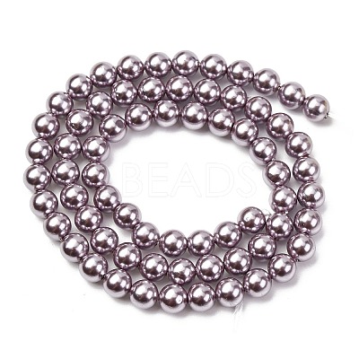 Electroplated Shell Pearl Beads Strands BSHE-G041-6mm-02-1