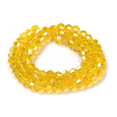 Transparent Electroplate Glass Beads Strands EGLA-A039-T4mm-B22-1