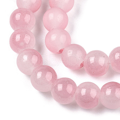 Baking Paint Imitation Jade Glass Round Bead Strands X1-DGLA-N003-10mm-03-1