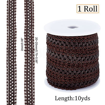 10 Yards PU Imitation Leather Ribbon OCOR-PH0001-80B-1