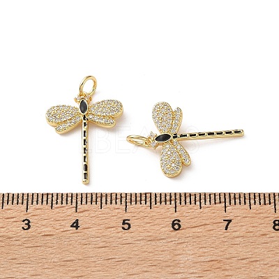 Brass Micro Pave Clear Cubic Zirconia Pendants CU-CBA03AF-08G-01-1