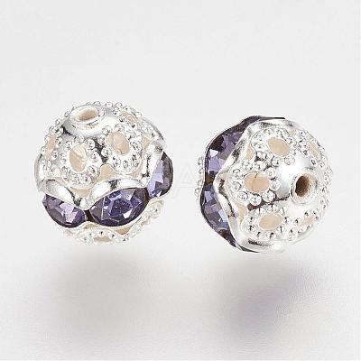 Brass Rhinestone Beads RB-A011-8mm-26S-1