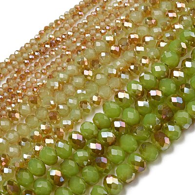 Electroplate Glass Faceted Rondelle Beads Strands EGLA-D020-3x2mm-58-1