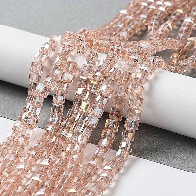 Electroplate Glass Beads Strands EGLA-R030-4x4mm-28-1