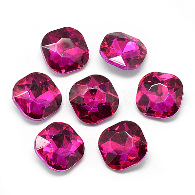 Pointed Back Glass Rhinestone Cabochons RGLA-T032-12x12mm-10-1