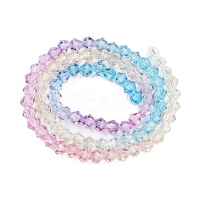 Gradient Color Baking Paint Glass Bead Strands X1-DGLA-A039-T6mm-A07-1