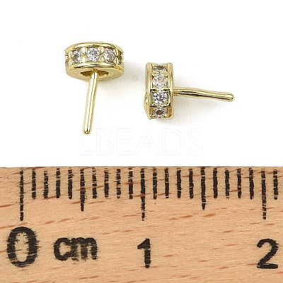 Brass Micro Pave Clear Cubic Zirconia Peg Bails KK-C107-12G-1