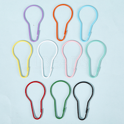 20Pcs 10 Colors Iron Bulb Shaped Plastic Push Gate Snap Keychain Clasp Findings IFIN-SC0001-94-1