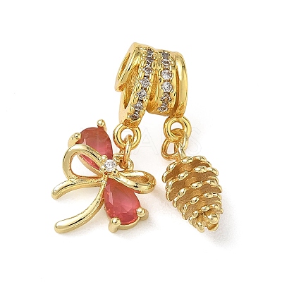Brass Micro Pave Cubic Zirconia Pendants CU-CBA4231-11G-G-1