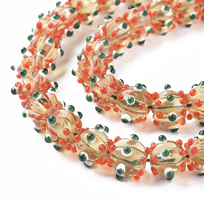 Transparent Handmade Bumpy Lampwork Beads Strands LAMP-T007-18-B06-1