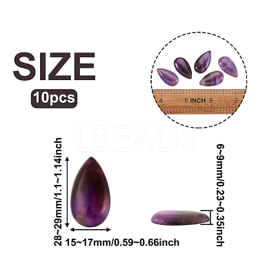 Natural Amethyst Cabochons G-N326-72C-1