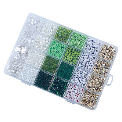 DIY 24 Style Acrylic & ABS Beads Jewelry Making Finding Kit DIY-NB0012-02E-1