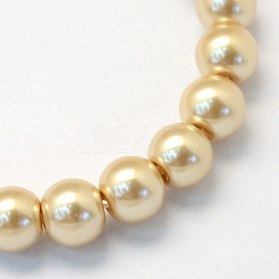Baking Paint Pearlized Glass Pearl Round Bead Strands HY-Q003-4mm-42-1